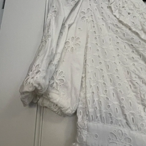 Walter Baker White Eyelet Ruffled Tiered Mini Dress - Picture 5 of 7